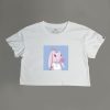 Sweet Rebel (Baby Blue) Women's Cropped Tee - Thumbnail Image 1