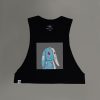 Automaton (Blue) Women's Cropped Cut-Off Tank - Thumbnail Image 1