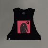 Abyss (Red) Women's Cropped Cut-Off Tank - Thumbnail Image 1