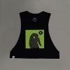 Abyss (Green) Women's Cropped Cut-Off Tank - Thumbnail Image 1