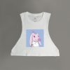 Sweet Rebel (Baby Blue) Women's Cropped Cut-Off Tank - Thumbnail Image 1