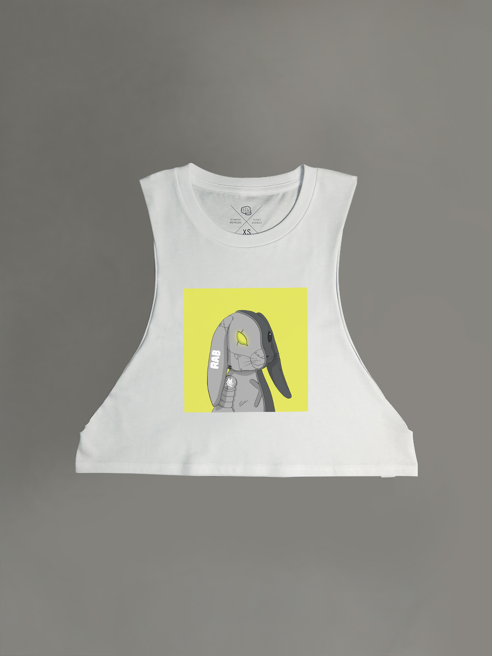 Automaton (Yellow) Women's Cropped Cut-Off Tank - Image 2