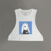 Rebellious Soul (Blue) Women's Cropped Cut-Off Tank - Thumbnail Image 2