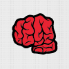 21 White Socks – Red Brain (Black Outline)